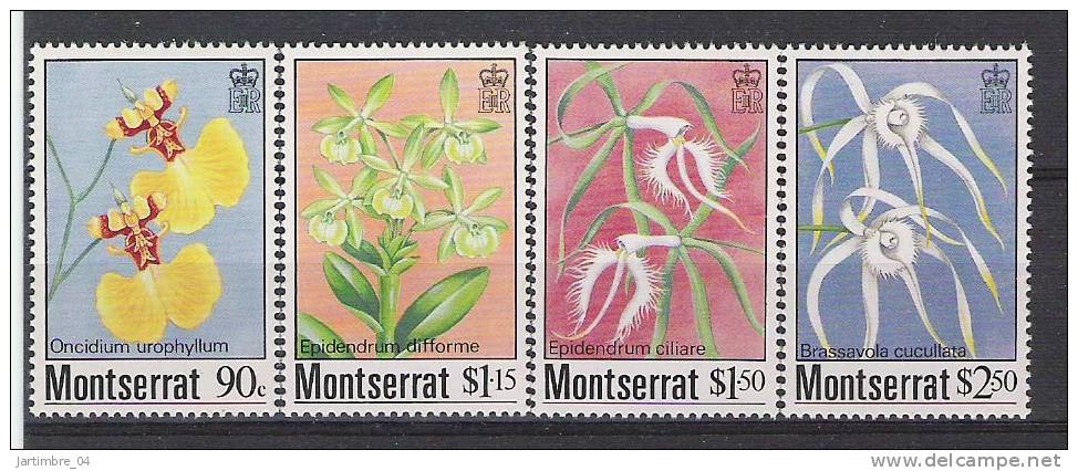 1985 MONTSERRAT 565-68 ** Série Complète Orchidées - Montserrat