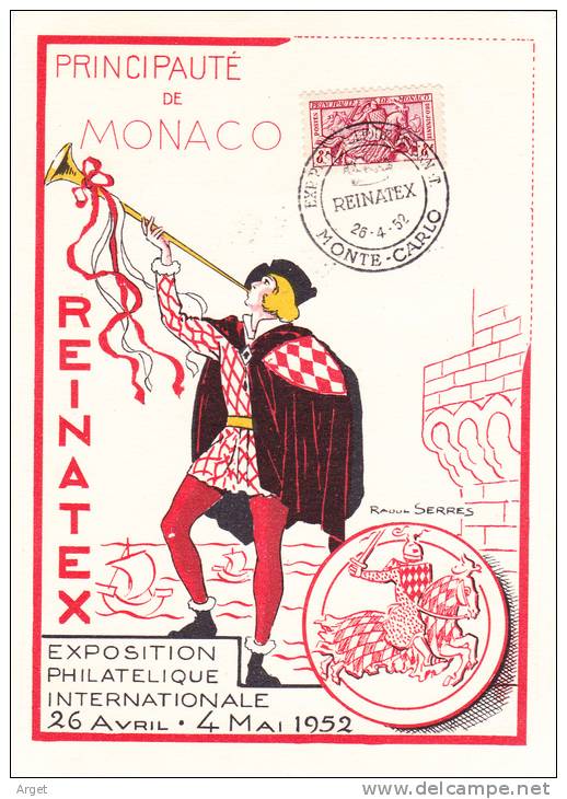 Carte Maximum  MONACO  N° Yvert 373 (CHEVALIER) Obl Sp Ill 1952 - Maximum Cards