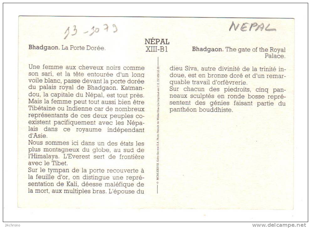 Nepal: Bhadgaon, La Porte Doree, The Gate Of The Royal Palace (13-1079) - Népal