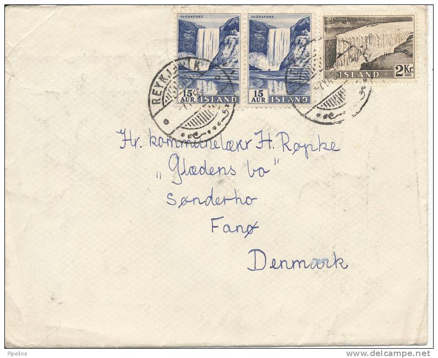 Iceland Cover Sent To Denmark Reykjavik 7-7-1956 From M/S Dronning Aleksandrine - Sonstige & Ohne Zuordnung