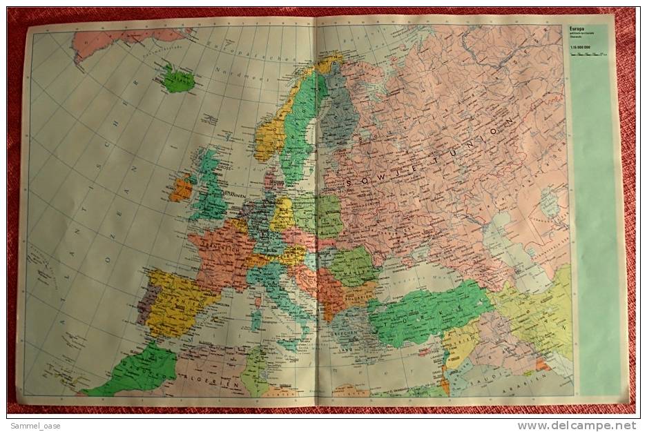 DDR Atlas Haack Aktuell  -  Großformat 28 Seiten  -  Von 1980 - Atlas