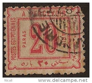 EGYPT 1886 20pa Postage Due U SG D63 TE271 - 1866-1914 Khedivato De Egipto