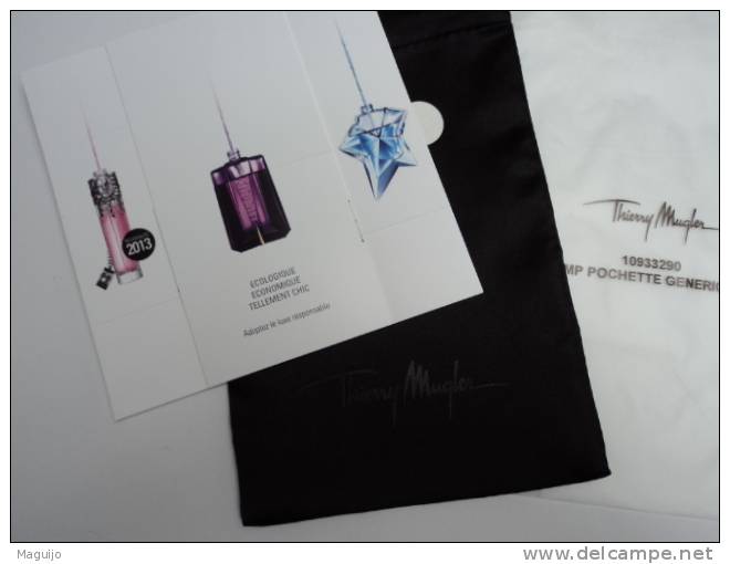 MUGLER " POCHETTE GENERIQUE" SIGLEE  POUR RANGER SON VAPO DE SAC + CARTE   LIRE!!! - Miniaturen Damendüfte (ohne Verpackung)