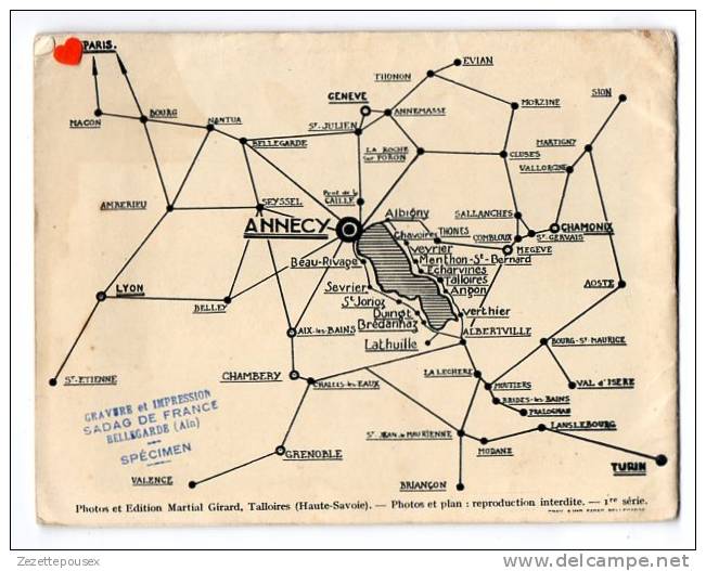 ZE-74-LAC D´ANNECY--Petit Livret De 8 Pages---------Gravure Et Impression SADAG DE FRANCE (BELLEGARDE) - Advertising