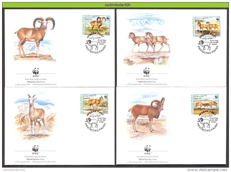 Nbx244fb WWF ZOOGDIEREN STEPPENSCHAAP SHEEP STEPPENSCHAF Ovis Vignei URIAL MAMMALS QWA 1998 FDC's - FDC