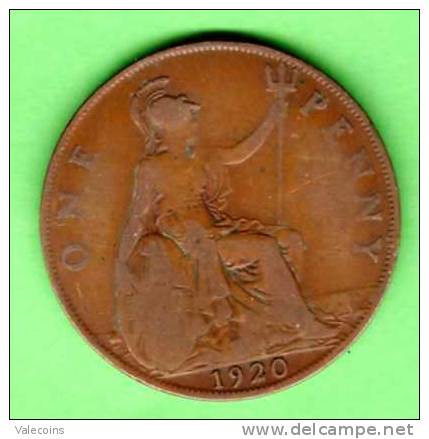 UK UNITED KINGDOM GREAT BRITAIN - 1 Penny - 1920 - KM 810 - VF - D. 1 Penny