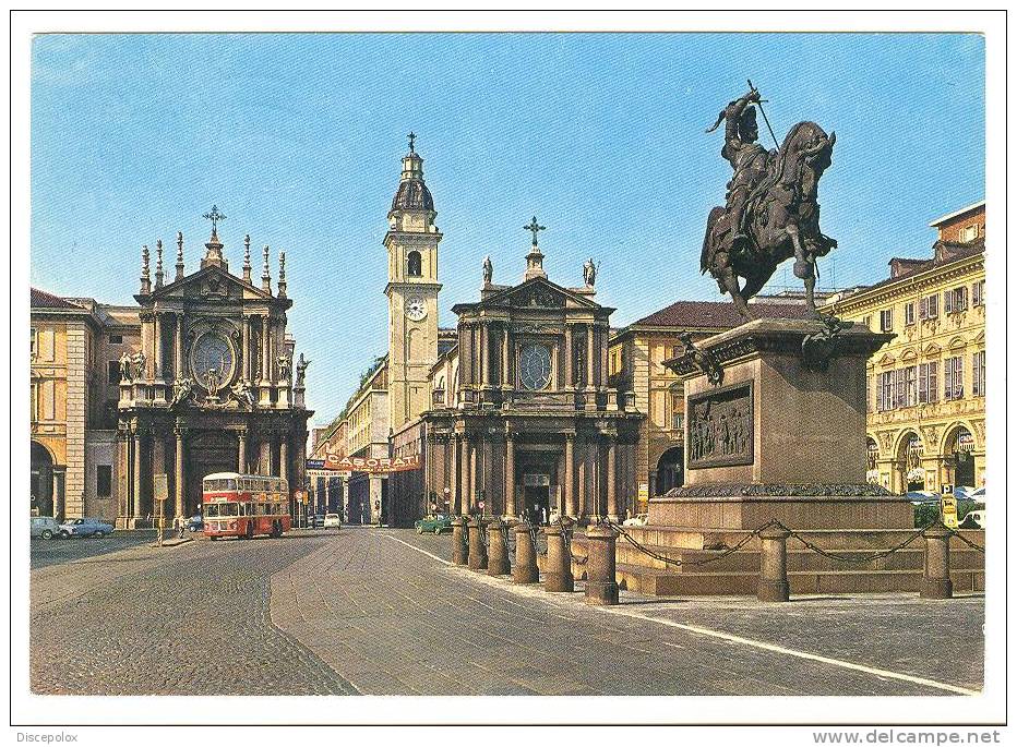 B2579 Torino - Piazza E Chiese San Carlo E Santa Cristina - Monumento A Emanuele Filiberto - Bus / Viaggiata 1967 - Places