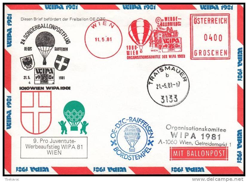 Austria 1981, Airmail Cover By Ballon Wien To Traismauer - Autres & Non Classés