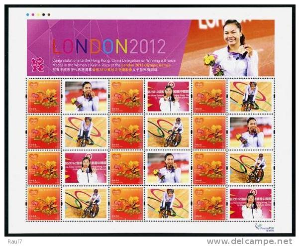 Hong Kong 2012 - Vélos, Médail De Bronze J.O. London 2012 - Feuillet Neufs // Mnh - Neufs