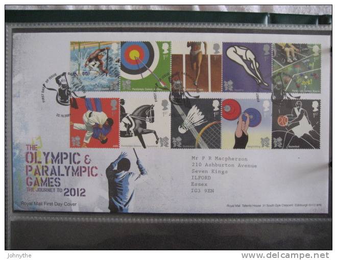 Great Britain 2009 Olympic And Paralympic Games Fdc - 2001-2010 Dezimalausgaben