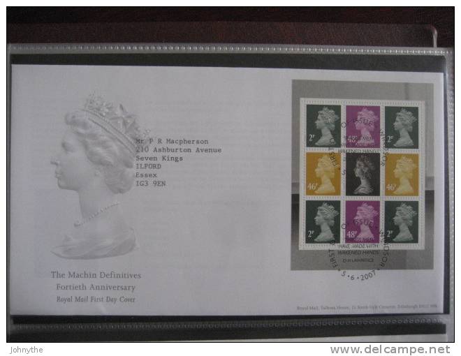 Great Britain 2007 The Machin Definitives Booklet Pane Fdc - 2001-10 Ediciones Decimales