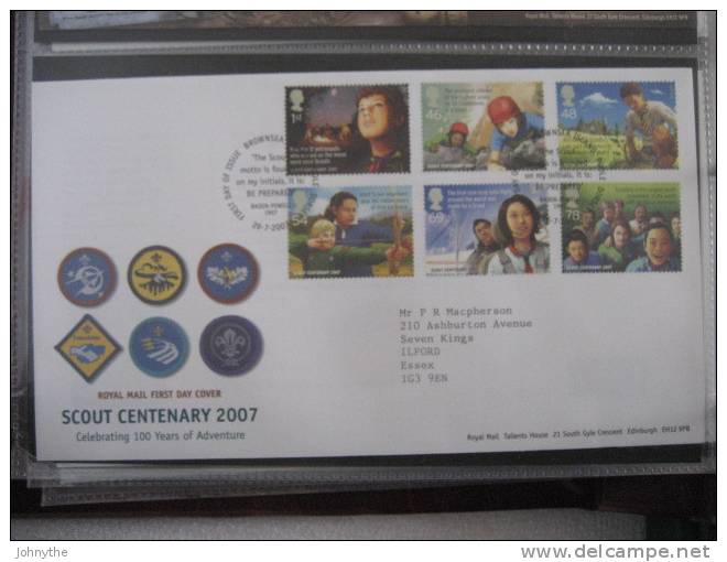 Great Britain 2007 Scout Centenary 2007  Fdc - 2001-2010 Decimal Issues