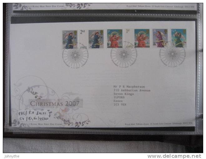 Great Britain 2007 Christmas 2007 2  Fdcs - 2001-10 Ediciones Decimales