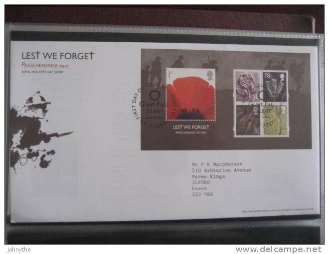 Great Britain 2007 Lest We Forget  Fdc - 2001-10 Ediciones Decimales