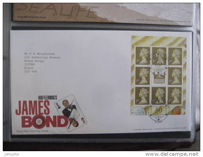 Great Britain 2008 James Bond Booklet Pane Fdc - 2001-10 Ediciones Decimales