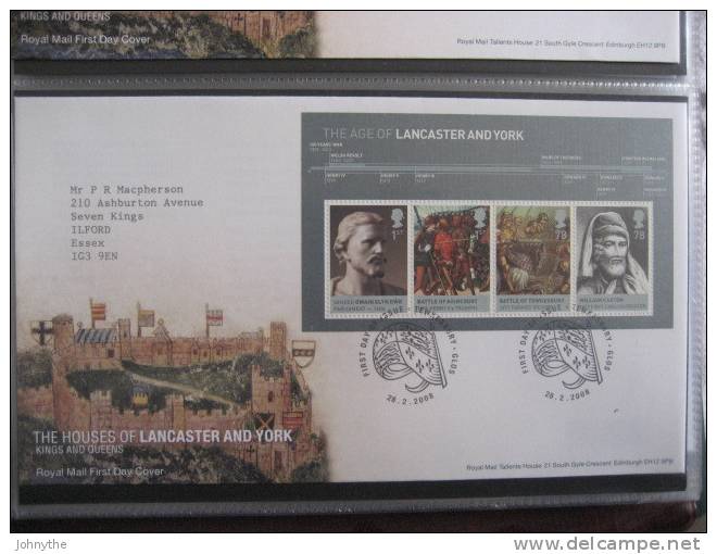 Great Britain 2008 The Houses Of Lancaster And York  Minisheet  Fdc - 2001-10 Ediciones Decimales