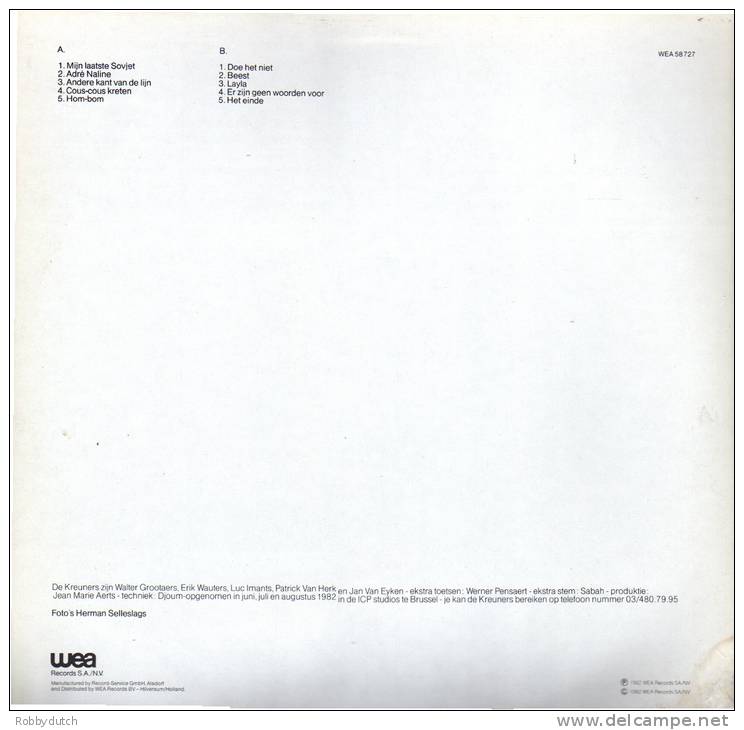 * LP *  DE KREUNERS - ER STERFT EEN BEER IN DE TAIGA (Germany 1982) - Rock