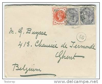 Queen Victoria 2 X 1 Penny + Half Penny Orange 27 JY1899 To Gent/Belgium PERFECT Stamps - Storia Postale