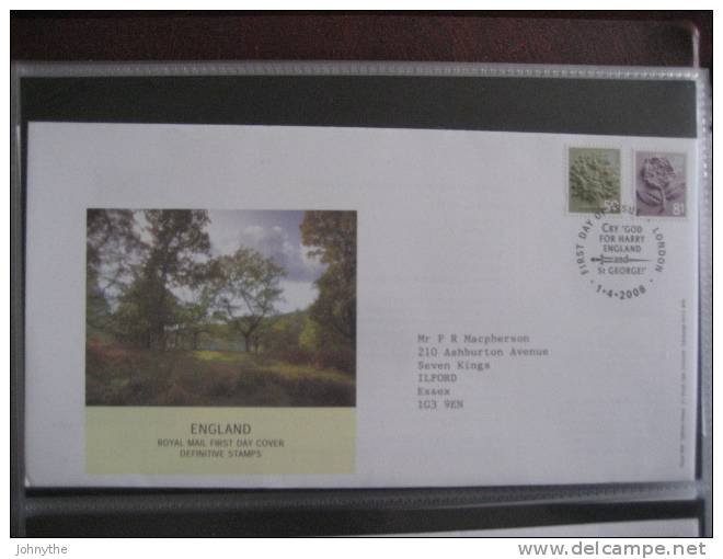 Great Britain 2008 Regional Definitives England  Fdc - 2001-2010 Decimal Issues