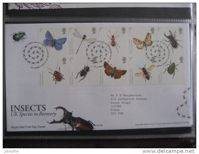 Great Britain 2008 Insects  Fdc - 2001-10 Ediciones Decimales