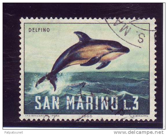 Saint Marin YV 678 O 1985 Dauphin - Delfines