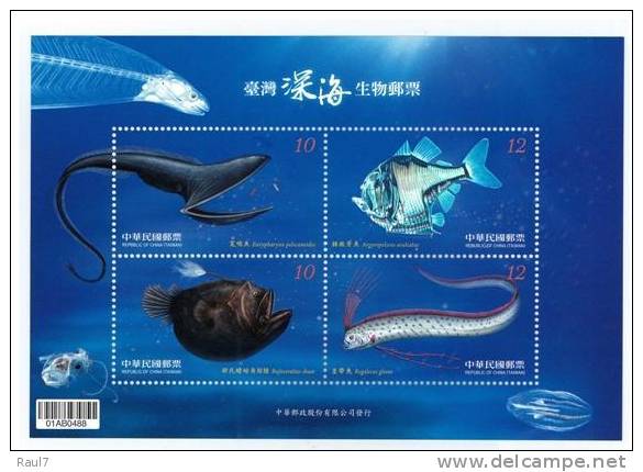 FORMOSE -TAIWAN 2012 - Faune Marine, Poissons, Créatures Des Fonds Des Océans - 2 BF Neufs // Mnh - Unused Stamps