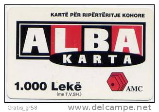 Albania - GSM Refill, Alba Karta, 1,000 L, Exp. Date 5/8/04, Used - Albanie