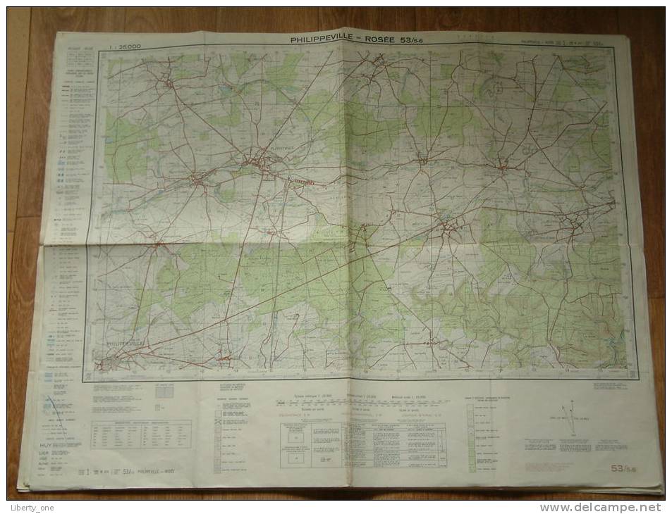 Belgie Stafkaart PHILIPPEVILLE - Rosée 53/5-6 - 1/25.000 ! - Europa