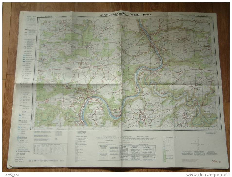 Belgie Stafkaart HASTIERE-LAVAUX - DINANT 53/7-8 - 1/25.000 ! - Europe