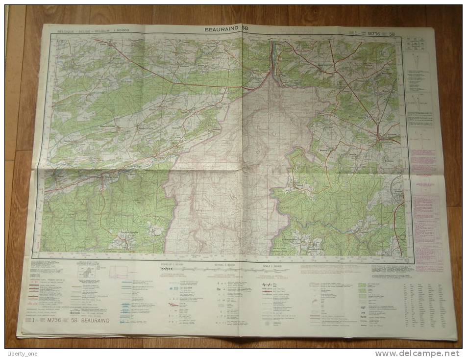 Belgie Stafkaart BEAURAING 58 - 1/50.000 ! - Europe