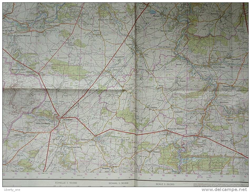 Belgie Stafkaart THUIN 52 - 1/50.000 ! - Europe