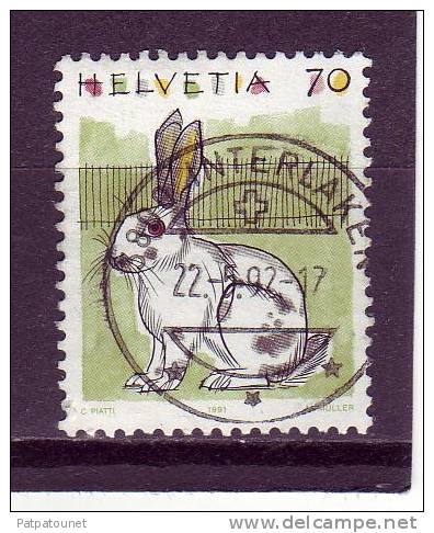 Suisse YV 1364 O 1961 Lapin - Rabbits