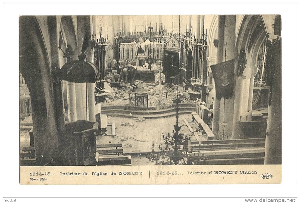 Cp, 54, Nomeny, Intérieur De L'Eglise (1914-1915) - Nomeny