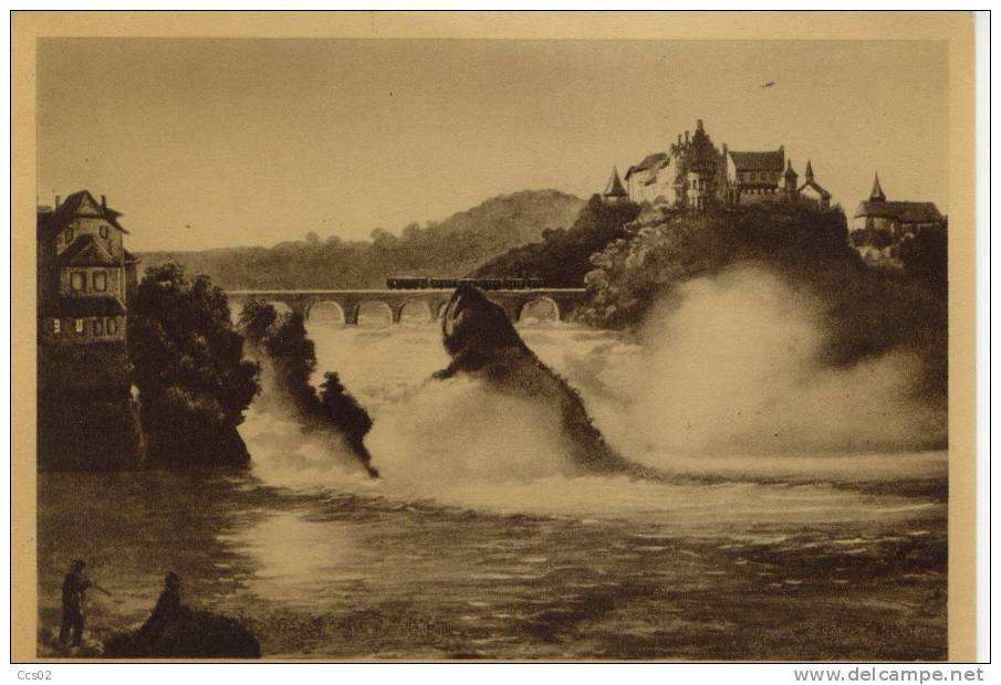 Schaffhausen Und Der Rheinfall Chutes Du Rhin Leuchtende Postkarte Carte Postale Lumineuse - Sonstige & Ohne Zuordnung