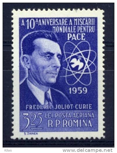 ROMANIA  Frederic Joliot Curie -10th Anniversary Of World Movement For PEACE - Premio Nobel