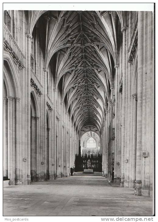 Hampshire Postcard - Winchester Cathedral - The Nave, Hampshire - Real Photograph 9045 - Winchester