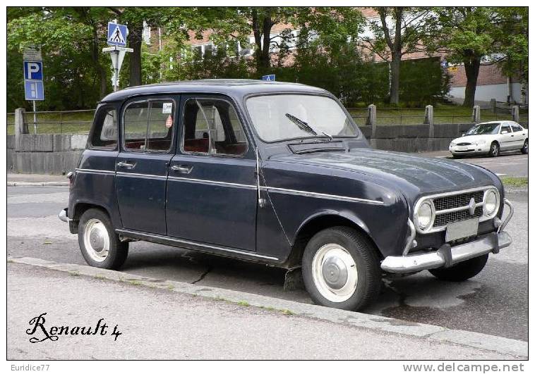 Renault 4 Sticker - Size:15X10 Cm. Aprox. - Collection Of  Cars (240 Differents) - Altri & Non Classificati