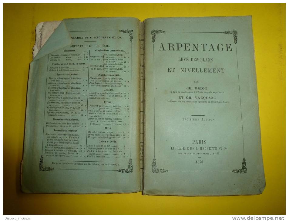 1870    ARPENTAGE  Nivellement, Levé Des Plans...utile Pour Le Géomètre Ou Pour Apprendre éd. Poussart 1919. - 1901-1940