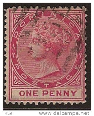 DOMINICA 1886 1d Rose QV SG 22 U NP132 - Dominique (...-1978)