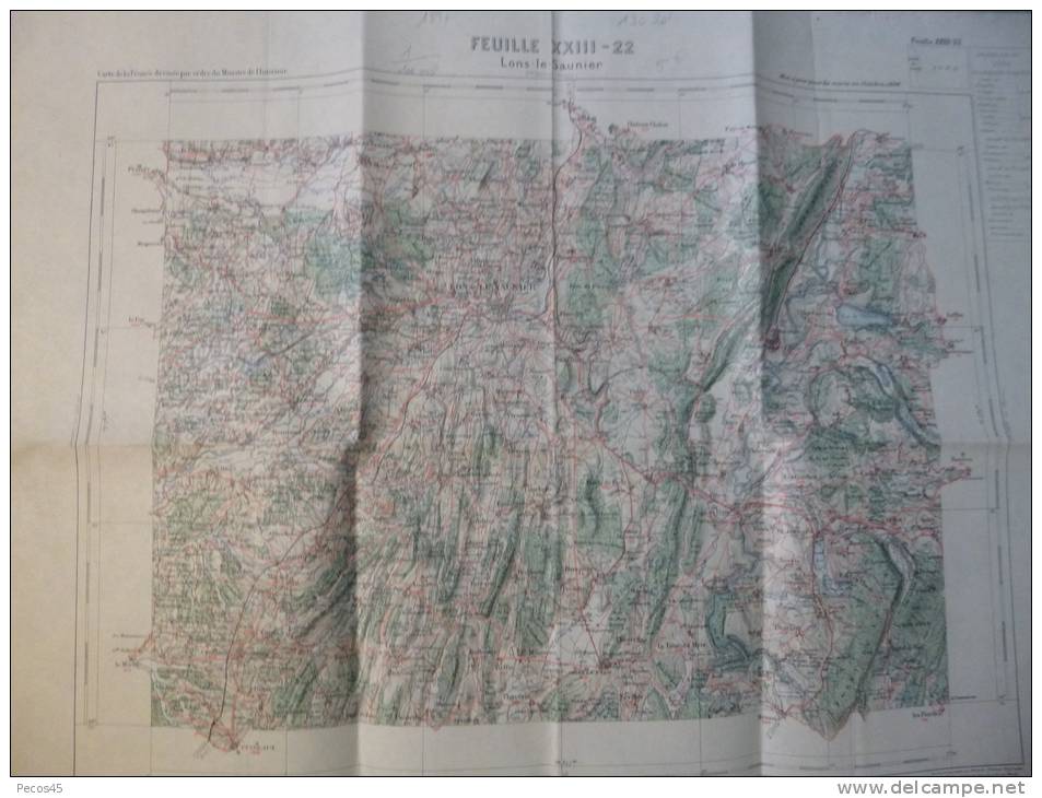 Carte Ministère De L'Intérieur: Lons-le-Saunier  1/100 000ème - 1897. - Carte Topografiche