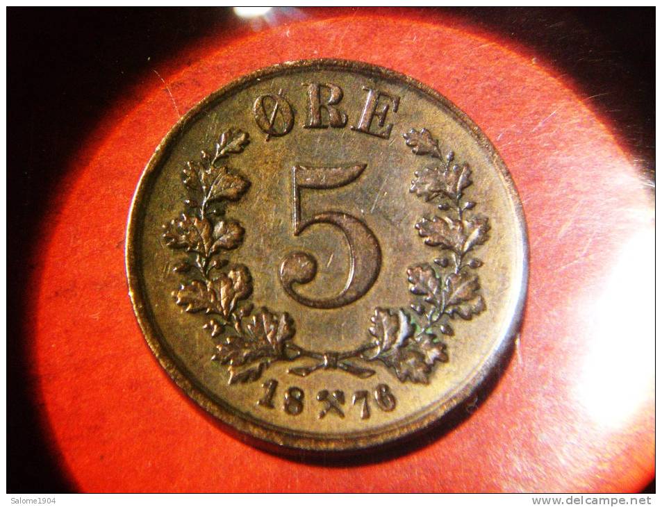 NORWEGEN 5 Öre 1876  Oskar II 1872-1907 Gute Erhaltung !!! - Norway