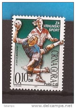 2001 X 1  CRNA GORA MONTENEGRO EUROPA CEPT  EUROPA SPORTS, HANDBALL  INTERESSANTE - Handball