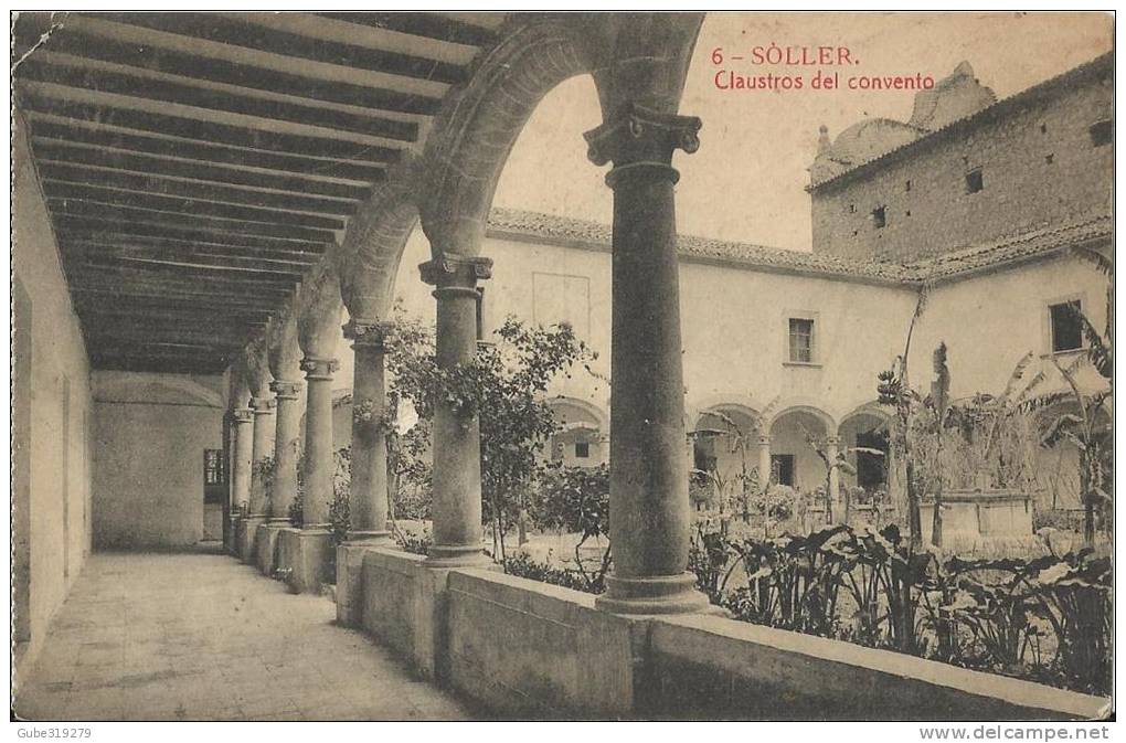 SPAIN 1929 – MALLORCA ISLAND – SOLLER – CONVENT CLAUSTER (claustro) ADDR TOFRANCE   MISSING STAMP  POSTM OCT 29. 1929  R - Andere & Zonder Classificatie