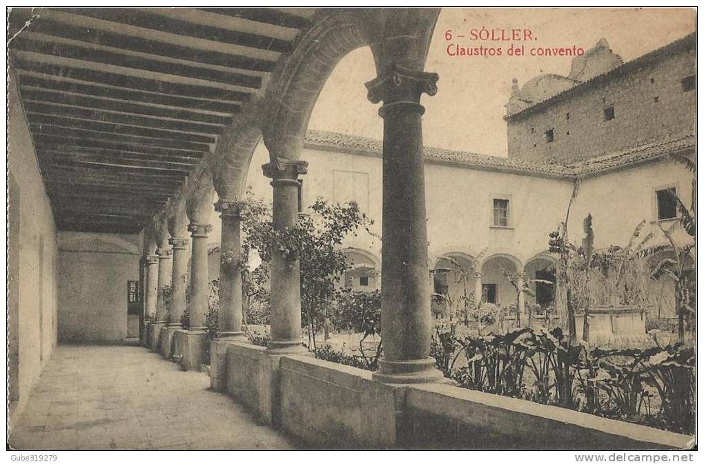 SPAIN 1929 – MALLORCA ISLAND – SOLLER – CONVENT CLAUSTER (claustro) ADDR TOFRANCE   MISSING STAMP  POSTM OCT 29. 1929  R - Otros & Sin Clasificación