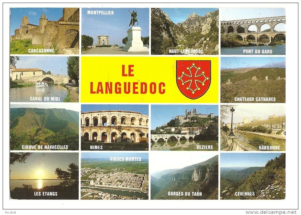 Cp, Le Languedoc, Multi-Vues, Voyagée 1989 - Languedoc-Roussillon