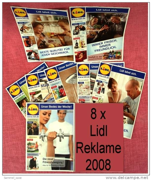 8 X Lidl Präsentiert  2008 Reklame Prospekte  - Insgesammt  Ca. 200 Seiten - Sonstige & Ohne Zuordnung