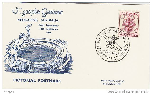 Australia 1956 Melbourne Olympic Games,Canoeing, Souvenir Card - Ete 1956: Melbourne