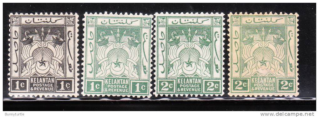 Malaya Kelantan 1921-28 Symbol Of Government 4v Mint - Kelantan