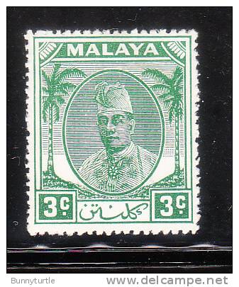 Malaya Kelantan 1951 Sultan Ibrahim 3c Mint - Kelantan