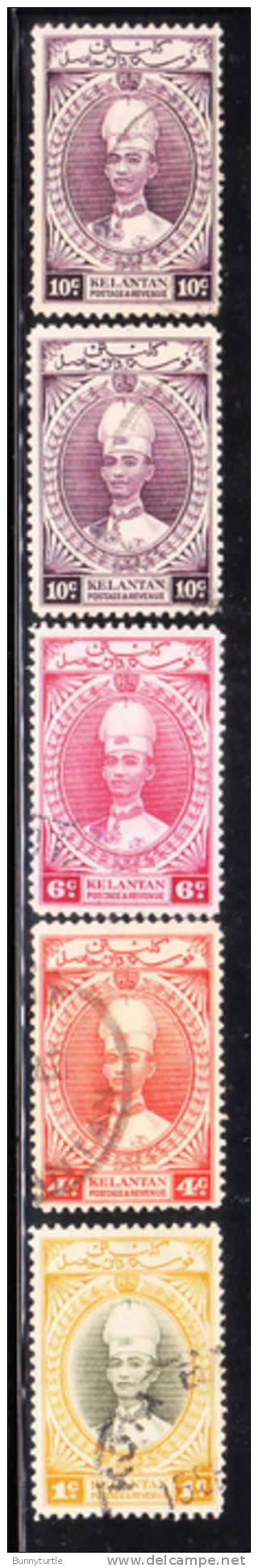 Malaya Kelantan 1937-40 Sultan Ismail 5v Used - Kelantan